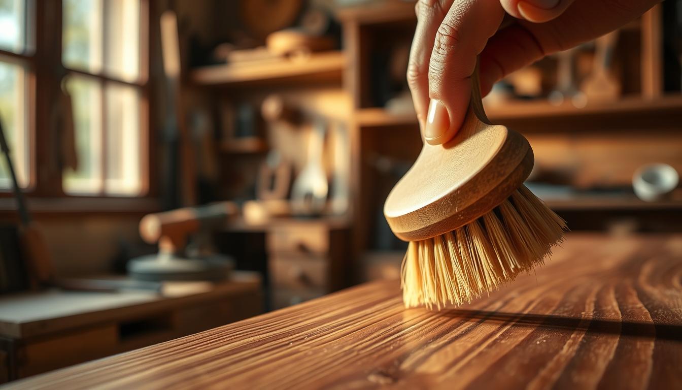 How to Use a Soft Brush to Deep Clean Open-Grain Wood Surfaces