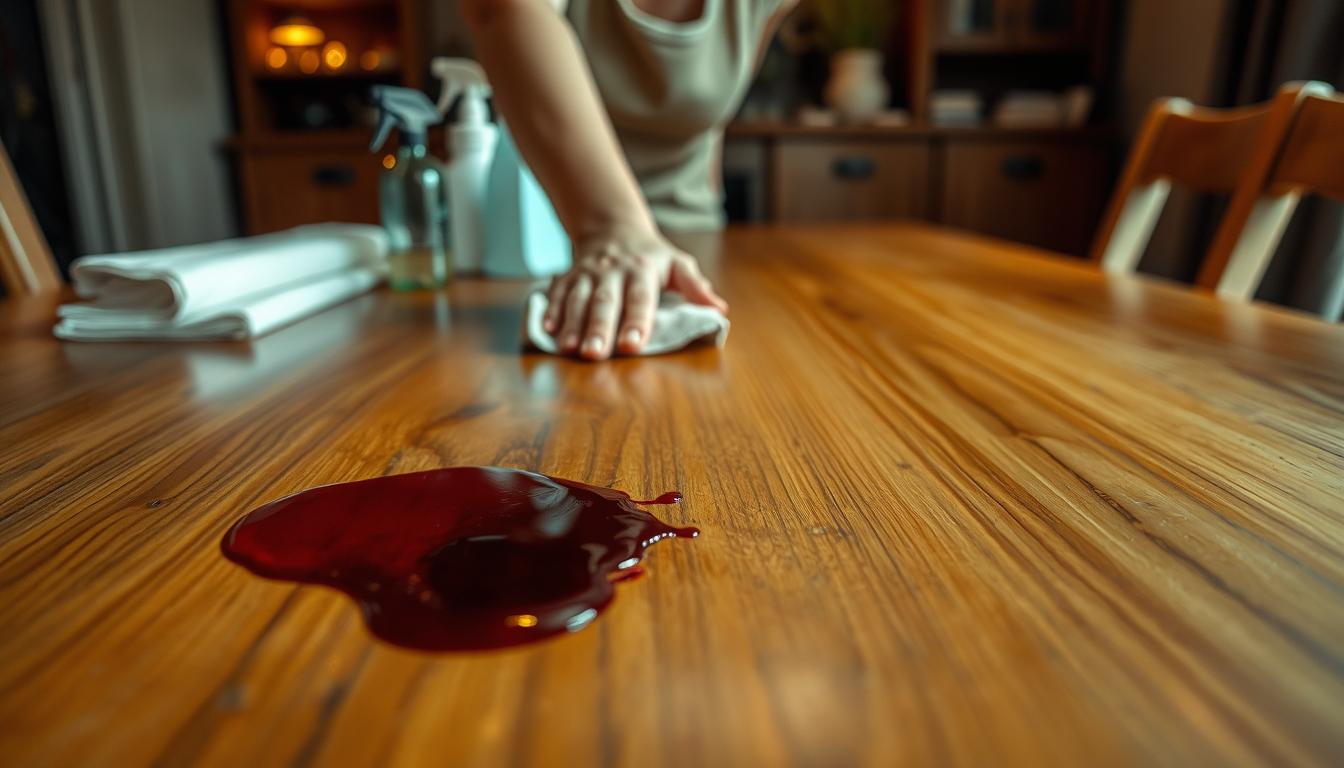 How to Clean Up Red Wine and Juice Spills on Wood Instantly