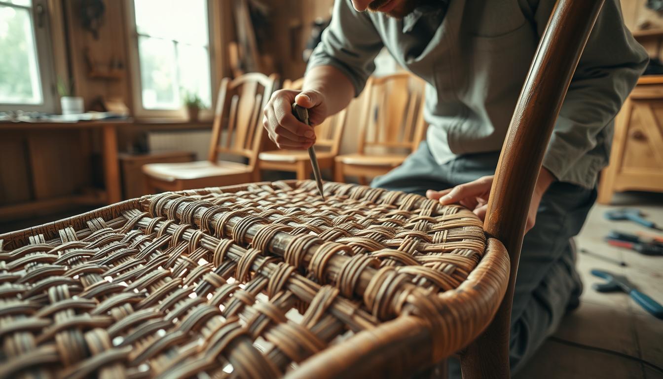 How to Repair and Tighten Wicker and Cane Seating on Wood Chairs