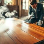Steam cleaning wood